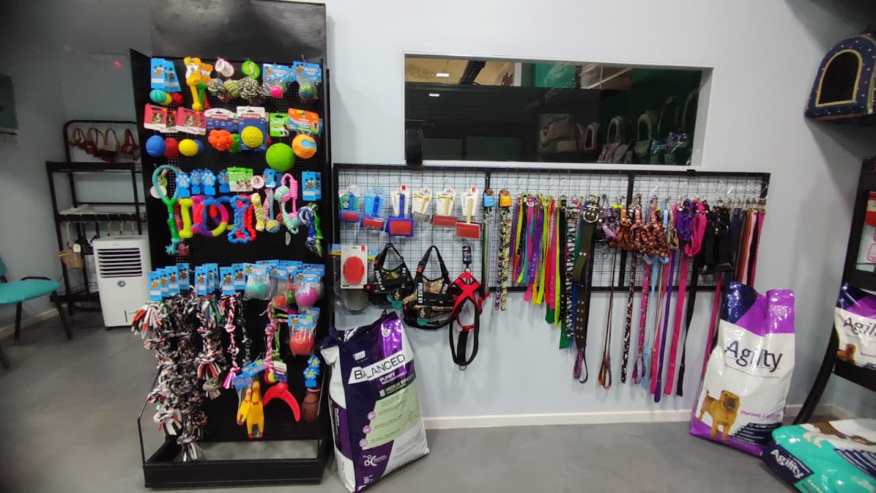 Interior del pet shop de CIVet con juguetes y accesorios